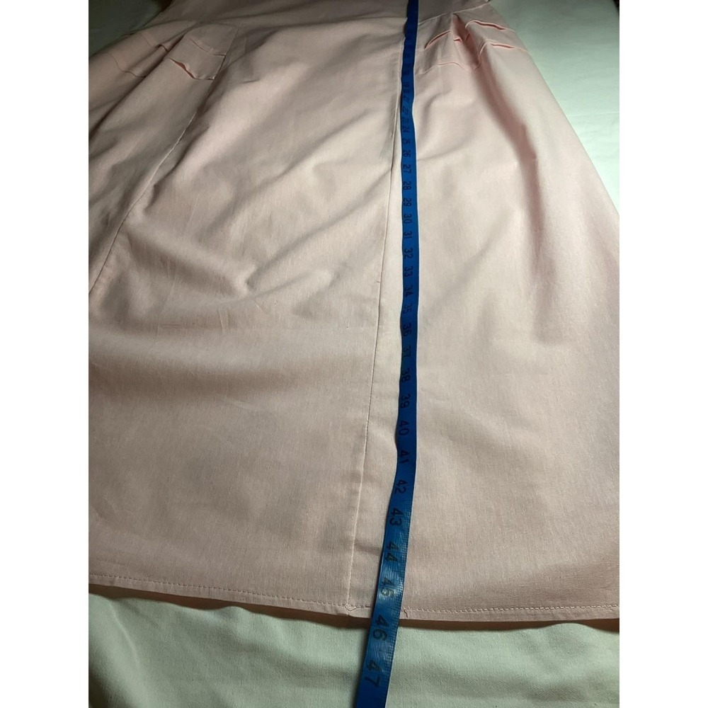 Pink Cotton Minimalist Dress Women Size Small Short Sleeve Maxi - Picture 7 of 8